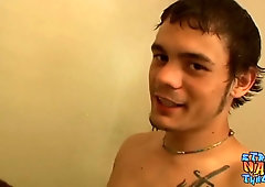 Youthful guy hatch humps a hetero nude thug with elation