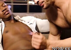 Sensual Seth Santoro bareback fucked by BBC after deepthroat