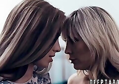 Haley Reed sitting on her guest Tasha Reign for pleasure