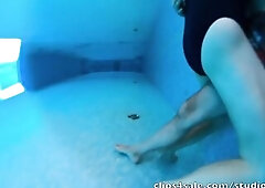 Public pool leg humping climax