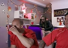 BROMO.com: Shaved Eli Hunter in tandem with Eddie Danger bareback spanking