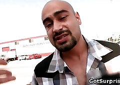 Horny bald dude gets hot gay blowjob