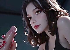 ATKINS HEAVEN - Roommate's Late Night Surprise - Sexy Brunette hair Makes U Cum In Her Throat Whilst Watching A Video - [POV][VIRTUAL SEX][AI]