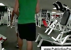 Well build hunk shows his stiff muscles