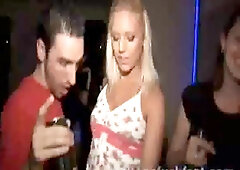 Slutty blonde teen sucks university dick