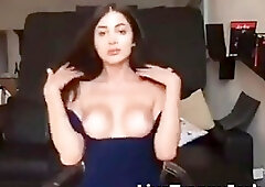 Gorgeous brunette with a perfect body and big dick masturbates