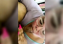 Transsexual Sucking Lightskin Nigga during his Lunch Break with Facial.