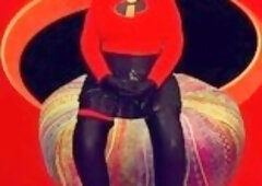 Aged Incredibles cosplay sex with a cunt leaking cum