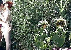 Girls Out West - Hairy lesbians lick pubes