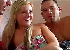 Gang of sexy dark haired tramps begin an orgy at a house fest