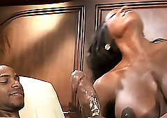 Ebony cutie with a nice booty gets rammed