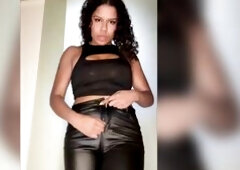 Stripping down ERECT POV- Domme Luna Law undresses down and shows u her consummate  black booty and taut vagina RIPOFF