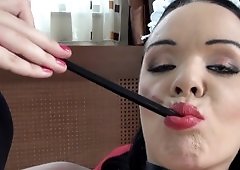 A busty maid with a sexy ass is getting a dust cleaner in her pussy