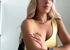 Curly Blonde Teen Records Solo Dildo Masturbation More at