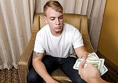 Nervous first-timer Caden enjoying POV gay anal