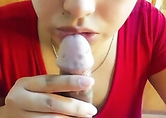 I gave his dick a specific treatment, as that guy merits it after screwing me so much, so I licked his glans, kissed him and sucked him until that guy
