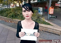 Deutsche Punk Studentin - german skinny kinky teen in public pick up street casting POV gonzo