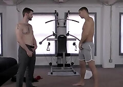 Bromo: Wearing collar enjoys handjob