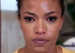 Asian n Ebony babes in hostel room 3some with Hitachi helper