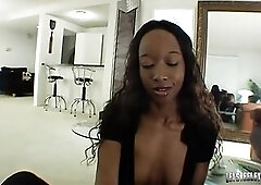 Darksome Cutie Stacey Money Obsessed With Sucking My Chunky Ebony Ramrod