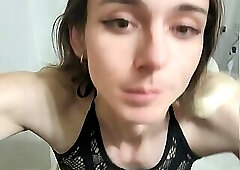 TS Carly Jane taking BBC dildo