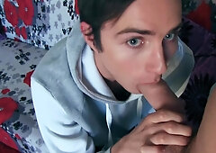 Nude boy tries hefty dong from behind in bareback home perversions