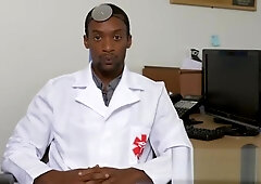 Gay queers celebrate halloween with interracial gay threesome in the office