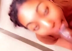 Truck Stop Blowjob - She Takes My Big Cock in the Bathroom