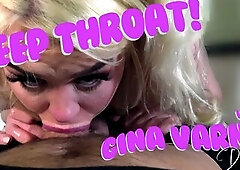 British blond bitch Gina Varney’s mouth gets drilled filthy, making her take each pulsating inch of a giant knob during the time that that babe gags