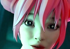 Neon Rave Slut - Blowjob in bathroom deep raw fuck cumshot