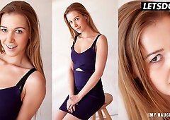 Czech fetish model Alexis Crystal takes a cumshot to the face during a steamy bedroom casting
