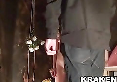 Cute slave endures hard waxing and toying BDSM fetish porn