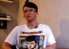 Geeky guy gets fucked in POV in a gay porn movie