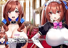 Sexy maid with ginormous tits in gloves and stockings goes through training