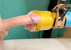 Nonstop Edging with automatic oral job machine part 2 no cum