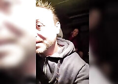 we walk around city then we take the van to go have a little exhibition... we touch and suck in the van then my boyfriend stops in a wood to make us e