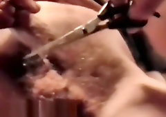 Huge cock young man jerks off with two craving dudes