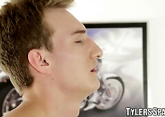 Adorable Twink Tugs On His Dick While Rubbing His Tight Ass With Ryan Torres