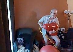 giant 36-inch balloon play with a man