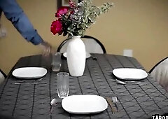 Aria grabs Derricks phone and dials his wife number during the time that they are banging