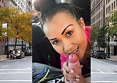 Public POV blowjob in a car by horny and busty Asian MILF slut Joon Mali who just cant get enough cock and we love her for it! This cougar comes all t