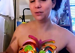 Amateur striptease and Solo masturbation