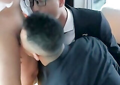 AriH_collab with 8哥 for threesome in formal suits