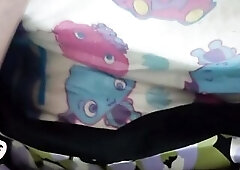 POV: Diapered Transgirl sits and wets her diaper on top of your face