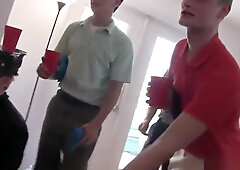 College frat amateurs sucking for initiation