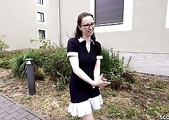 GERMAN SCOUT - Slender and Shy German Glasses Student Beauty Ronya Rabe at Casting Screw out of cock-sock in Berlin - The complete movie, as well as a