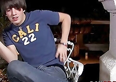 Hot twink teases with his firm ass and big cock