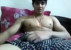 Uncut Indian Hunk Strokes His Big Cock