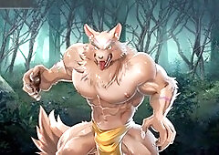 Gay werewolf gets wild with furry Japanese partner