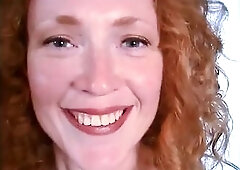 Playful redhead gives fleshly oral-sex